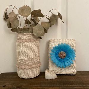 Blue Floral Rope Decor